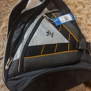 *Brand New* Adidas Black and Silver Backpack with Orange Accents